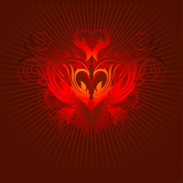 Coeur rouge noir — Image vectorielle