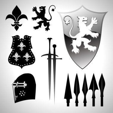 Heraldic set clipart