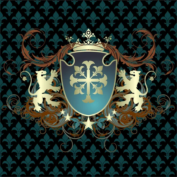 Орнаментальный щит — стоковый вектор