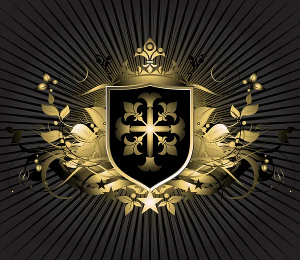 Орнаментальный щит — стоковый вектор