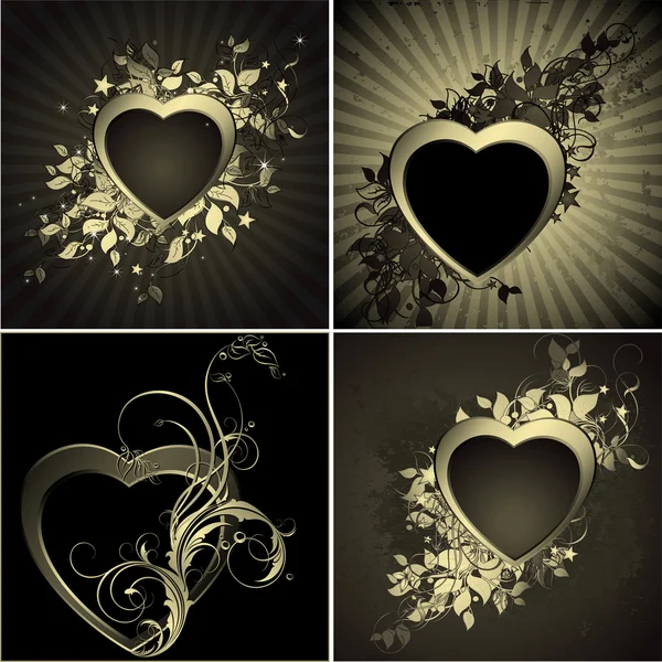 Ornate hearts — Stock Vector