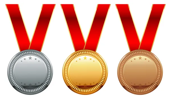 Set di medaglie — Vettoriale Stock