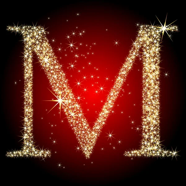 Lettre étoile M — Image vectorielle