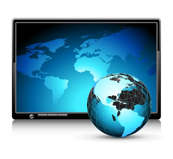 Pannello LCD con sfondo mondiale Illustrazioni Stock Royalty Free