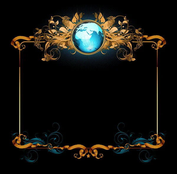 World with ornate — Stock Vector