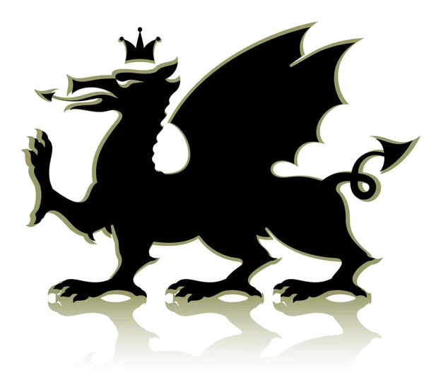 Dragón medieval heráldico — Vector de stock