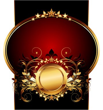 Ornate frame with shield clipart