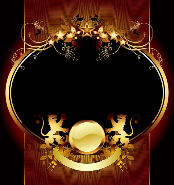 Ornate frame with shield — Stock Vector