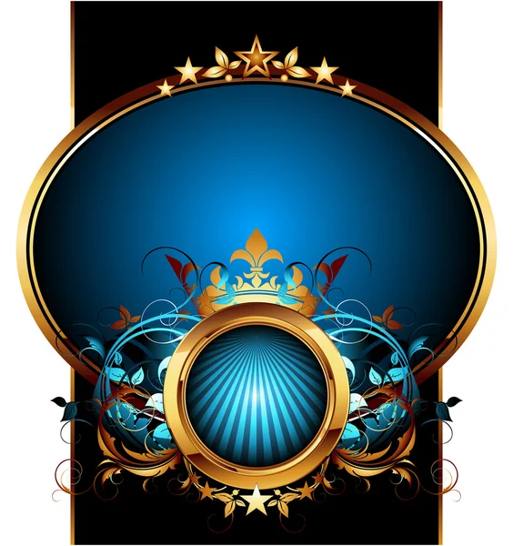 Ornate frame with shield — Stock Vector