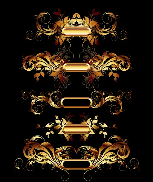 Набір золотих елементів дизайну — стоковий вектор