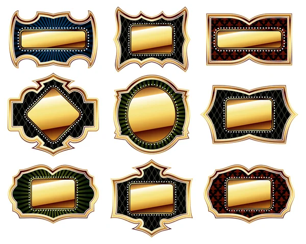 Set gouden frames — Stockvector