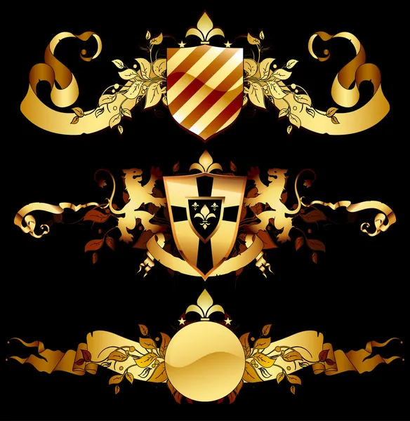 Sada heraldický štítů — Stockový vektor