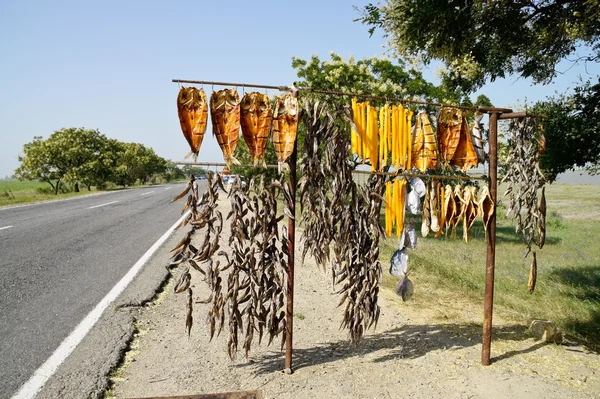 stock image Sale of fish on the track