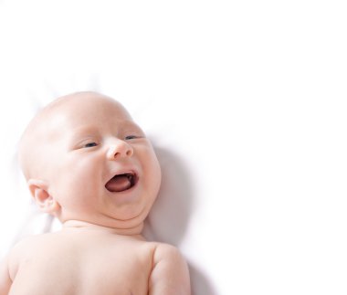 Cute baby boy smiling clipart