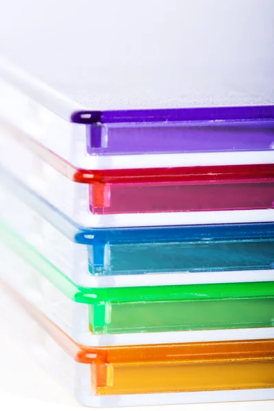 Stack of color disc boxes — Stock Photo, Image