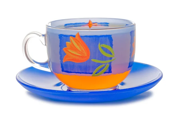 Blue isolated cuo of tea — Stock Photo, Image