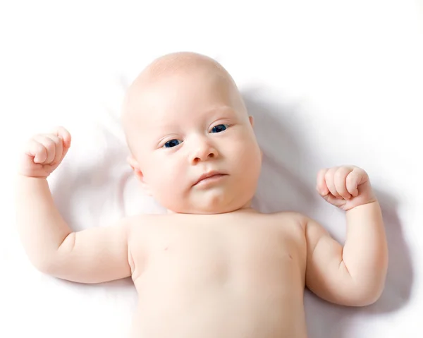 Op zoek naar ernstige schattige babyjongen — Stockfoto