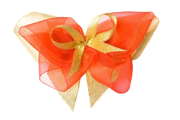 Red and gold isolated bow — Stock Photo, Image