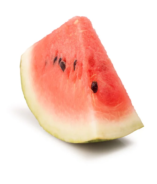 Eine isolierte Wassermelonenscheibe — Stockfoto