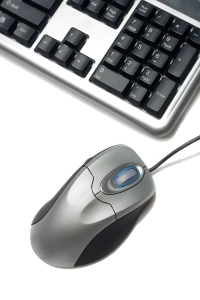 Фрагмент клавиатуры и мыши — стоковое фото