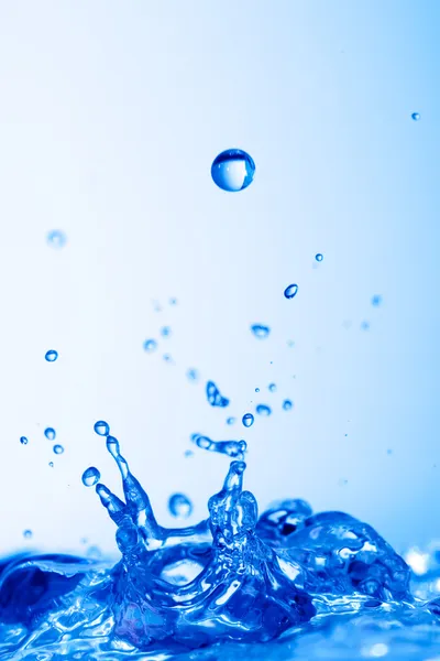 Blue macro water splash — Stock Photo, Image