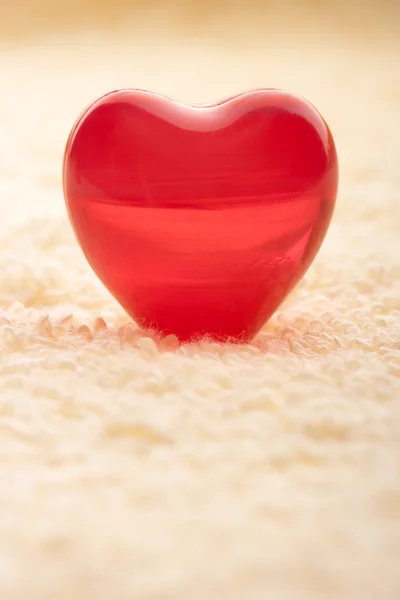Makro olej srdce na ručník — Stock fotografie