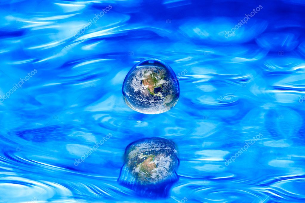 Earth globe water drop concept Stock Photo by ©chesterf 3348345