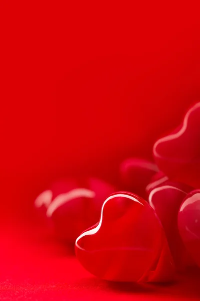 Corazones rojos valentine fondo vertical — Foto de Stock