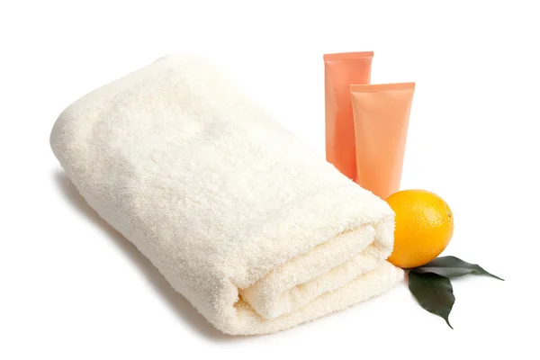 Towel cream and orange — Stock Photo, Image