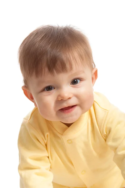 クロールの赤ちゃんの男の子のクローズ アップの肖像画 — ストック写真