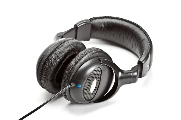 Isolated black headphones — Stock Photo, Image