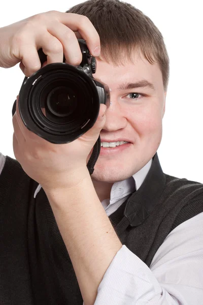 Retrato de fotógrafo de close-up — Fotografia de Stock