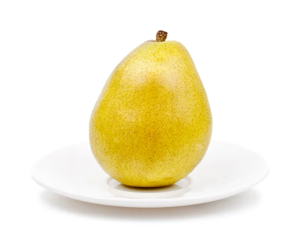 Isolated pear on the plate — Stock Photo, Image