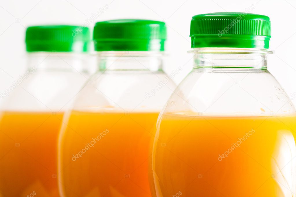 Orange juice bottles