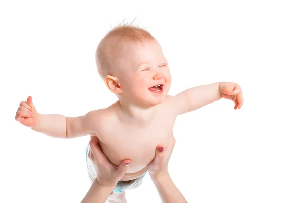 幸せな空飛ぶ赤ちゃん少年 — ストック写真