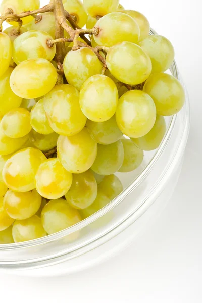 Closeup green grape in bowl — Stock Photo, Image