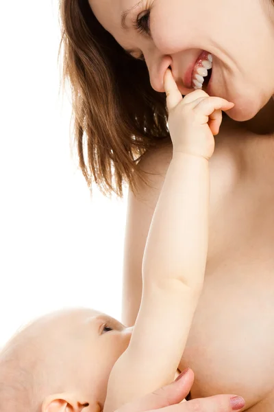 Funny breastfeeding — Stock Photo, Image