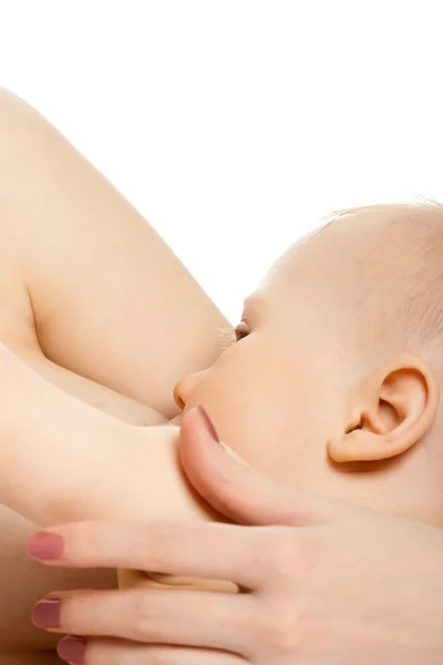 Menino leite materno — Fotografia de Stock