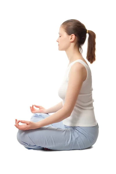 Zobrazení profilu jóga — Stock fotografie