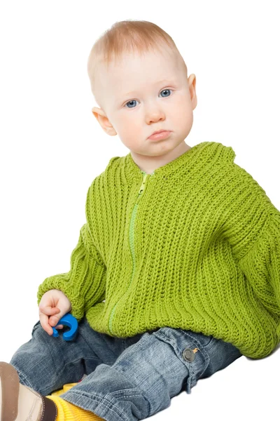 Gra mały portret chłopca — Zdjęcie stockowe