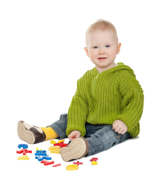 Playing isolated baby boy — Stock Photo, Image