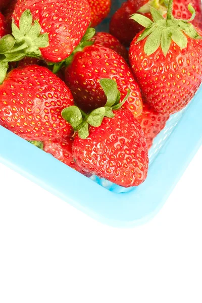 特写红色成熟草莓背景 — 图库照片