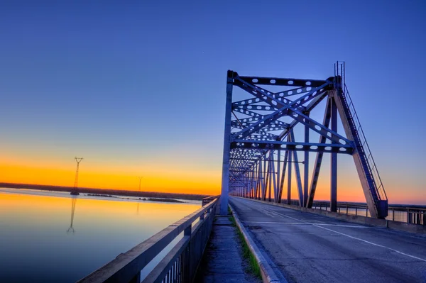 stock image Automobile bridge on sunset