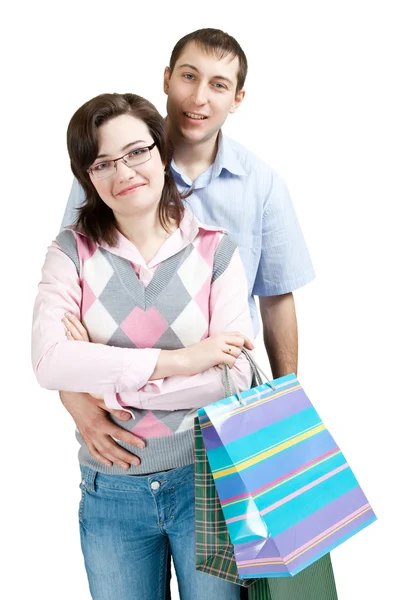 Felice coppia shopping — Foto Stock