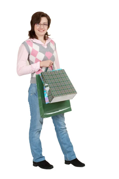 Yakışıklı kadın alışveriş — Stok fotoğraf