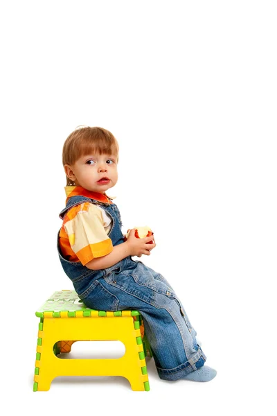 Boy on chair — Stock Photo, Image
