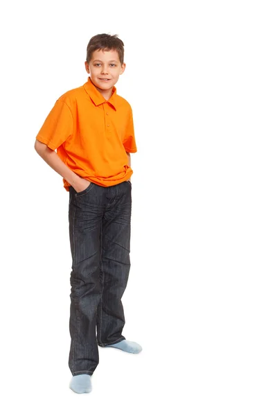 Full längd pojke porträtt — Stockfoto