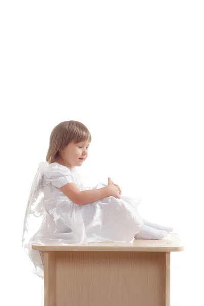Bílý anděl dívka — Stock fotografie