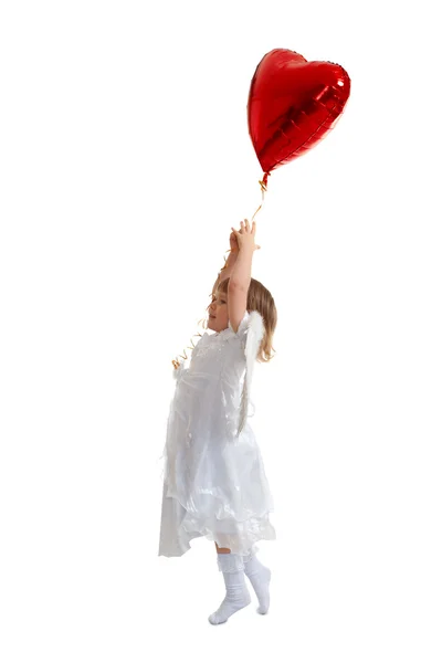 Dívka se snaží letět — Stock fotografie