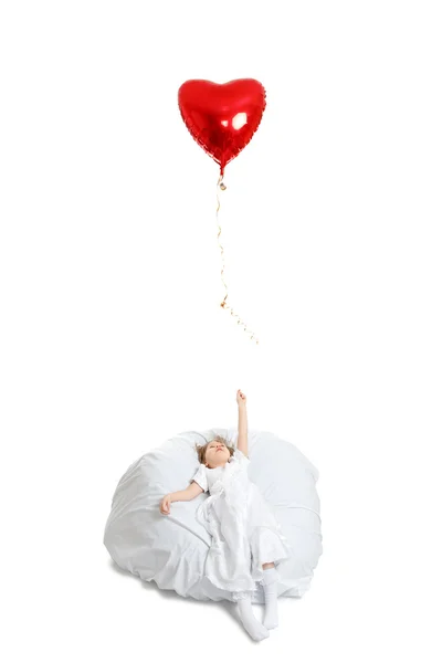 Menina e balão — Fotografia de Stock